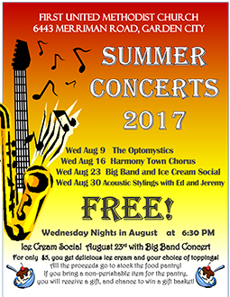 Summer Concert - Public - 1st United Methodist, Garden City - Free Admission